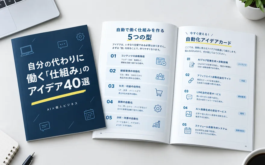 自分の代わりに働く仕組みのアイデア40選(冊子のイメージ)